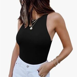 Black Sleeveless Bodysuit